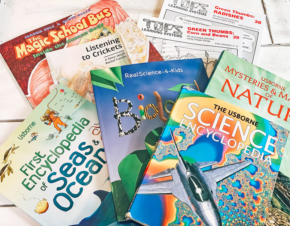 image-flatlay-books flatlay of science books